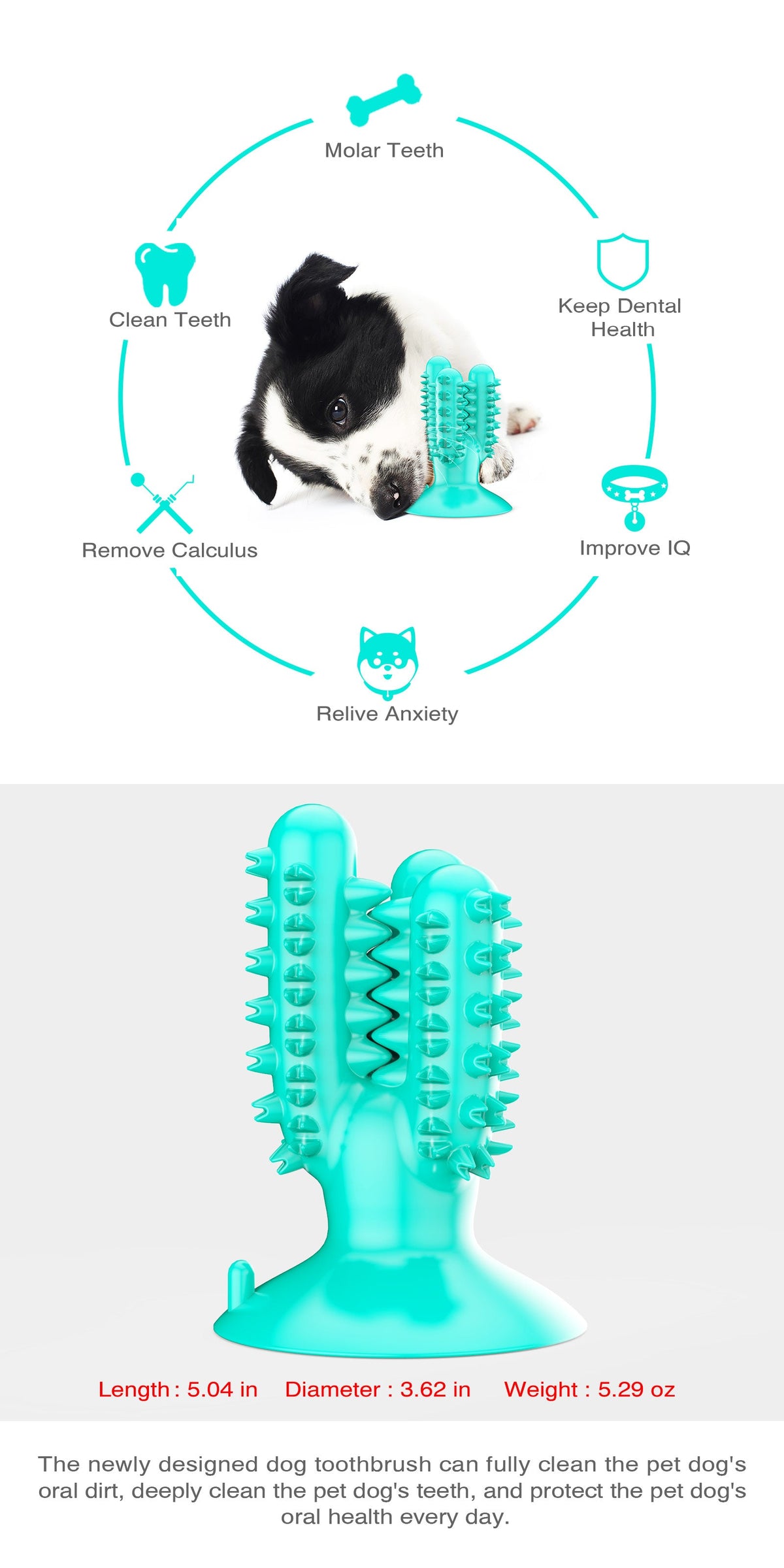 Cactus‑Shaped Dog Toothbrush / For Dogs