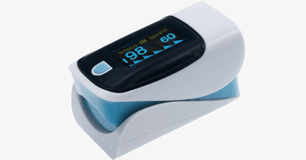 Advanced Finger-Tip Pulse Oximeter with Neck and Wrist Strap - Measures oxygen levels and pulse with the future in your hands