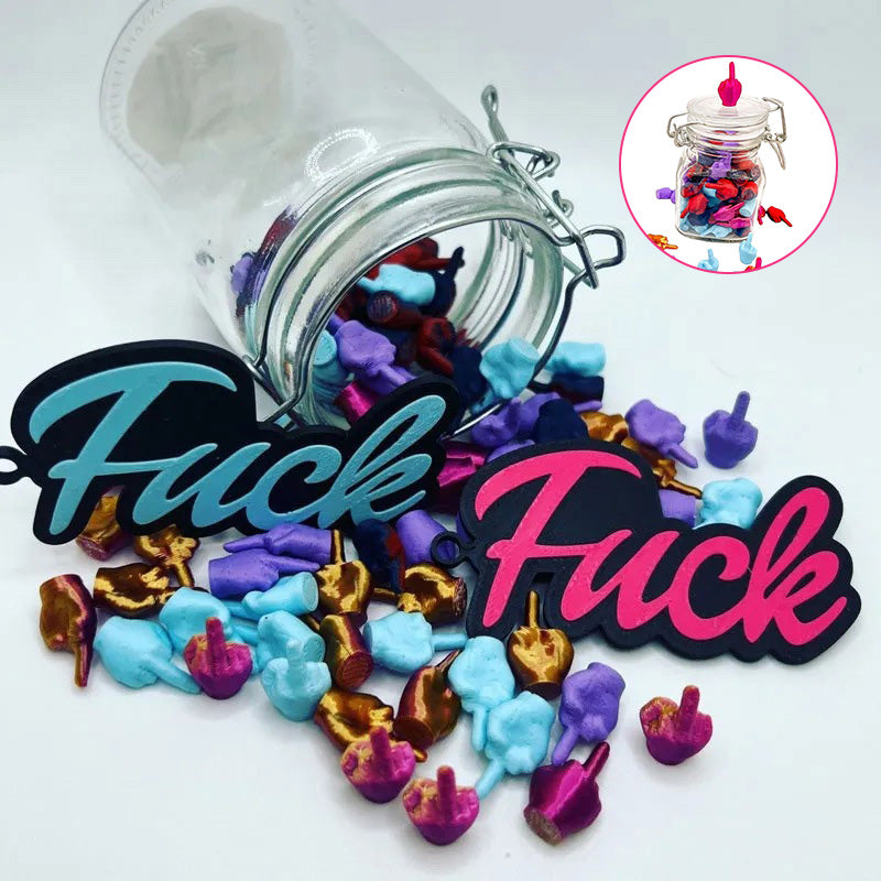 Glass with Middle Fingers