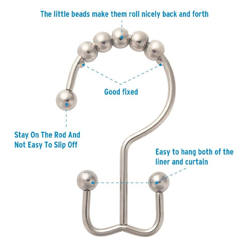 Stainless Steel Shower Curtain Hooks