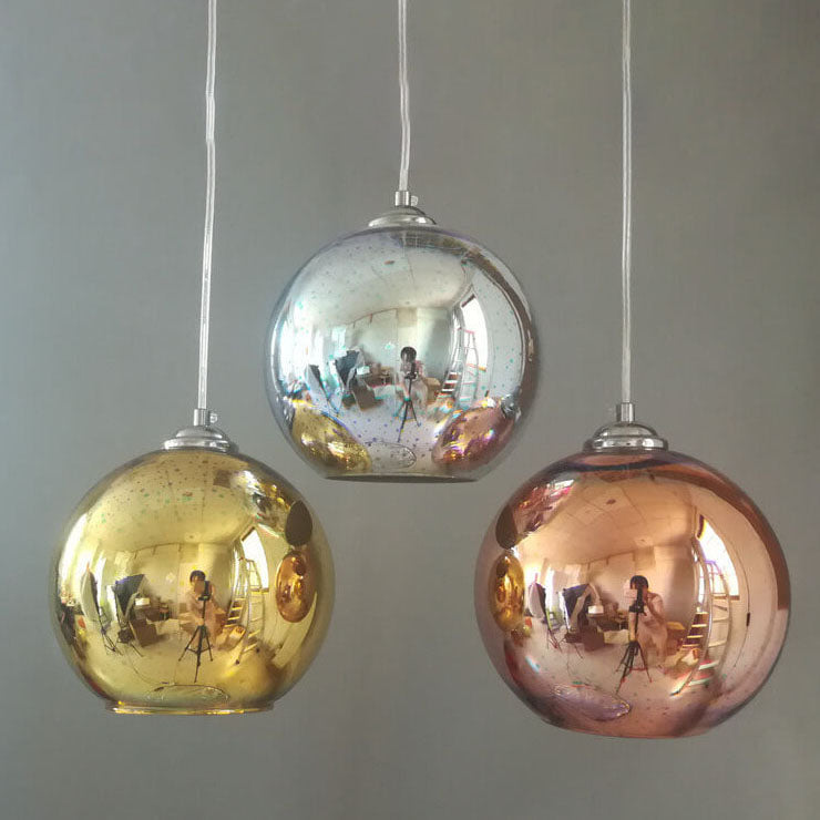 Modern creative 3D colorful firework glass 1-light dome pendant lamp