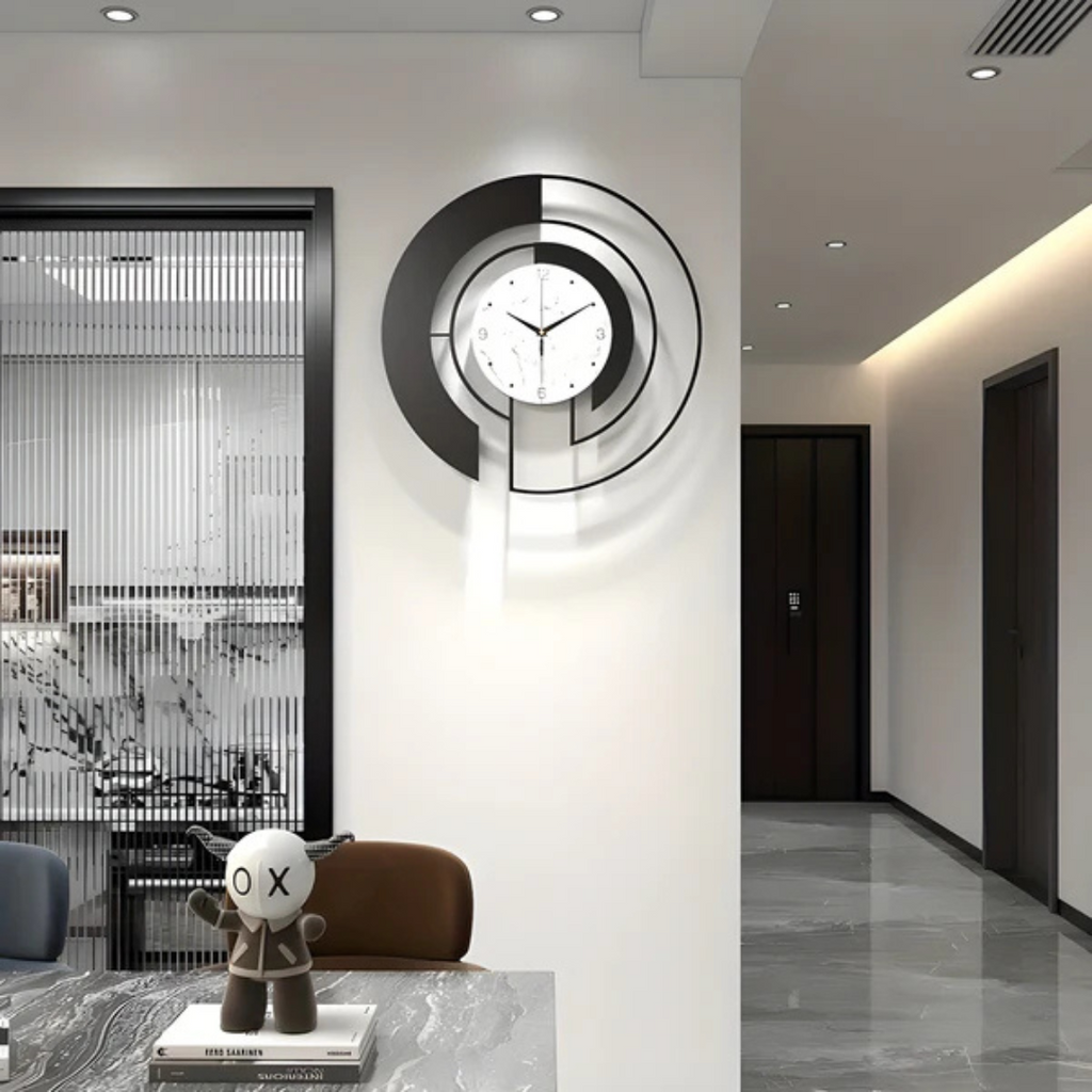Arch | Large Black Wall Clock Modern 46x46 cm