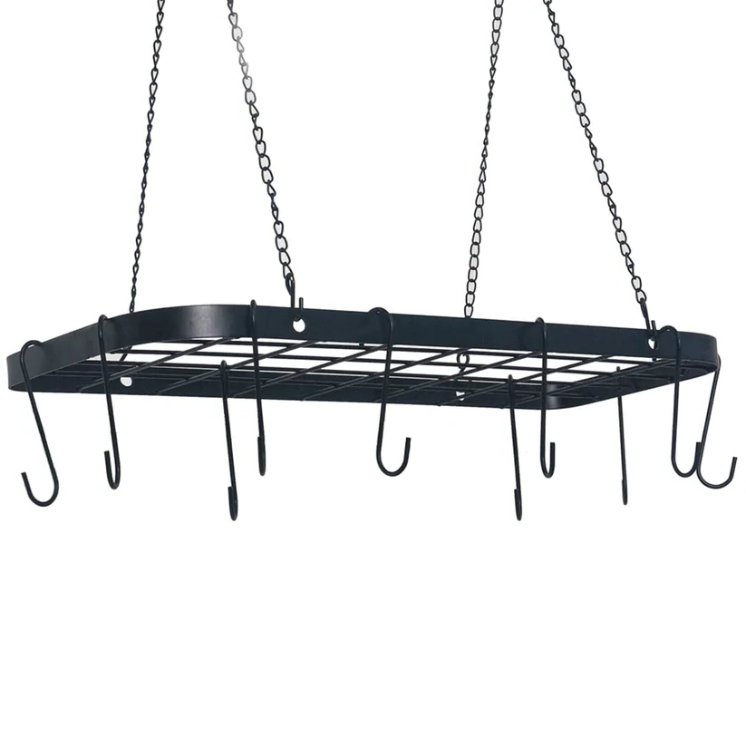Large Capacity Rustic Pots And Pans Hanging Holder Kitchen Organizer Rack