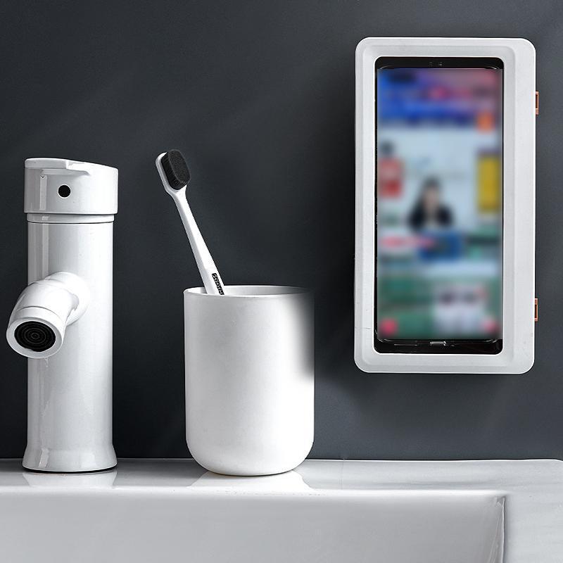 Waterproof phone holder for the bathroom