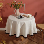 Minimalist Linen Tassel Tablecloth Natural Style