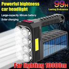 Solar LED Flashlight – Waterproof, powerful handheld spotlight with lithium battery