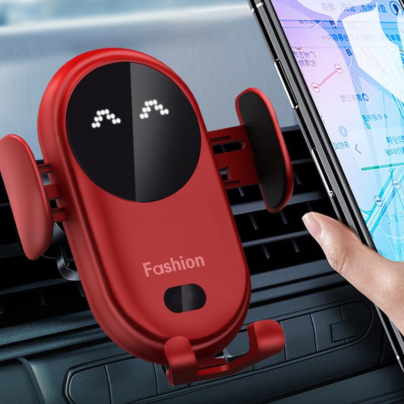 Intelligent wireless car sensor phone holder charger