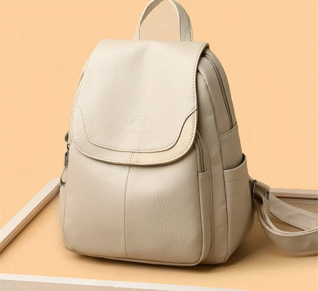 Vintage Leather Women's Backpack - Isabella