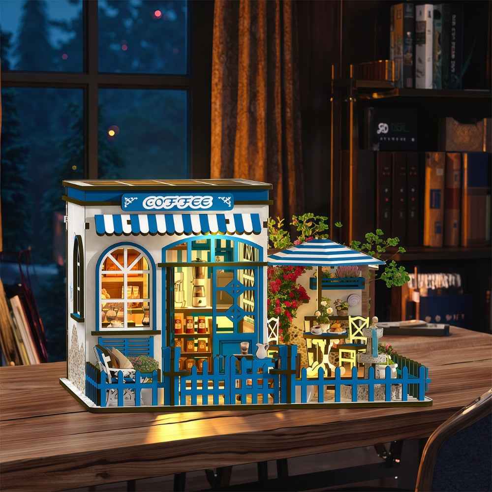 Santorini Sun Coffee DIY Mini House Kit ｜DIY Miniature Kit
