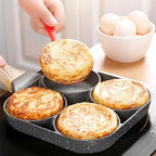 Four-hole egg pan, breakfast omelette household frying pan non-stick pan