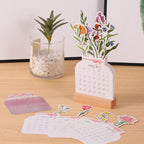 2024 Desk Calendar with Wooden Frame