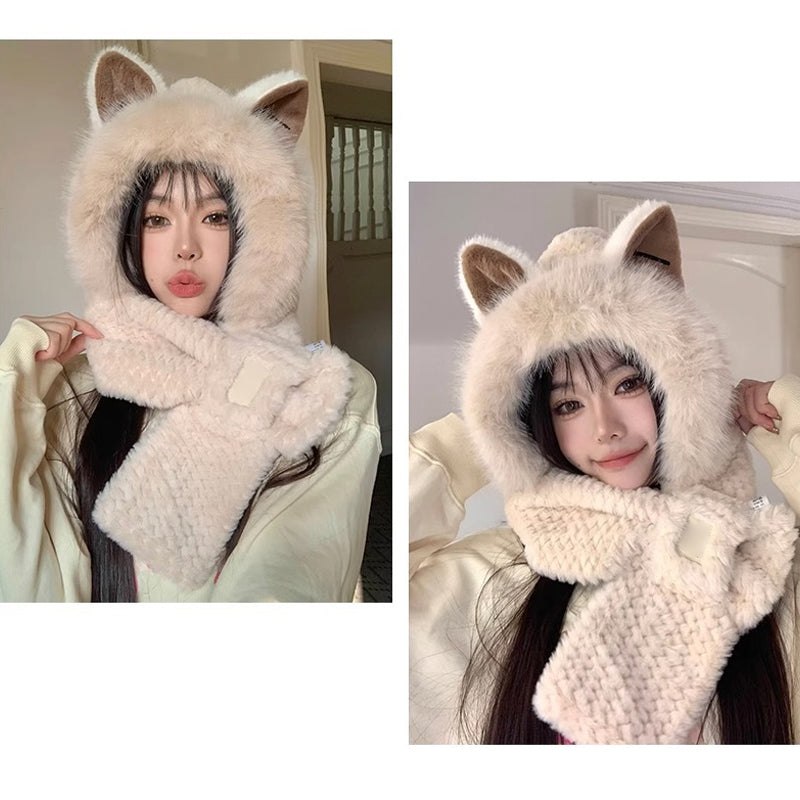 Sweet Fox Ears 2-in-1 Hat and Scarf