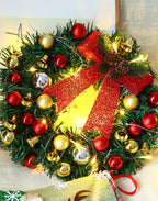 Christmas Wreath Branches Bells Christmas Lights String Decoration Lights