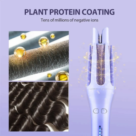 2 in 1 Rotating Ceramic Curling Wand, 1.26 in Automatic Hair Curler