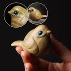 Handcrafted wooden carved bird