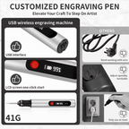 DIY Engraving Pen for Artists, Rechargeable Precision Tool for 50+ Surfaces with 30 Bits and Mastery Guide