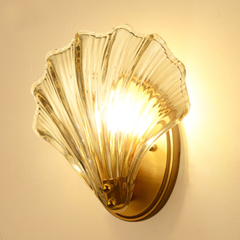 Shell Glass Wall Light – Warm LED Decorative Fixture