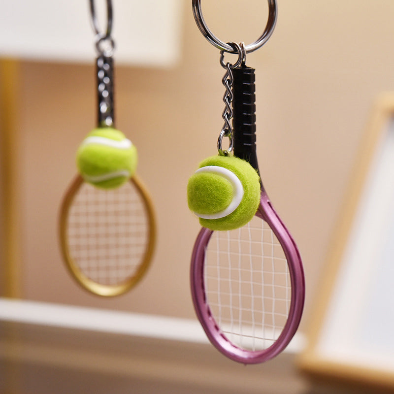 Mini tennis racket keychain