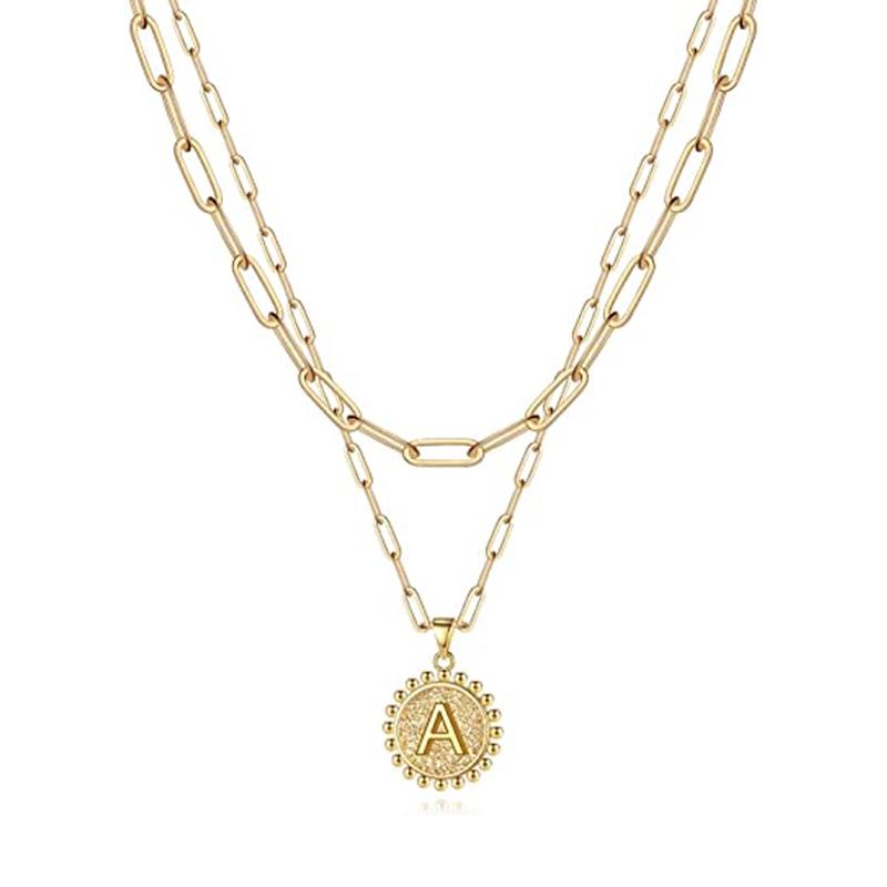 Golden Initial Necklaces for Women