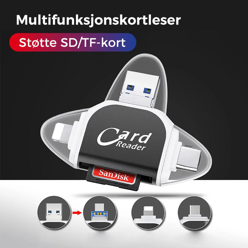 Multi-Port 4 in 1 Universal SD TF Card Reader