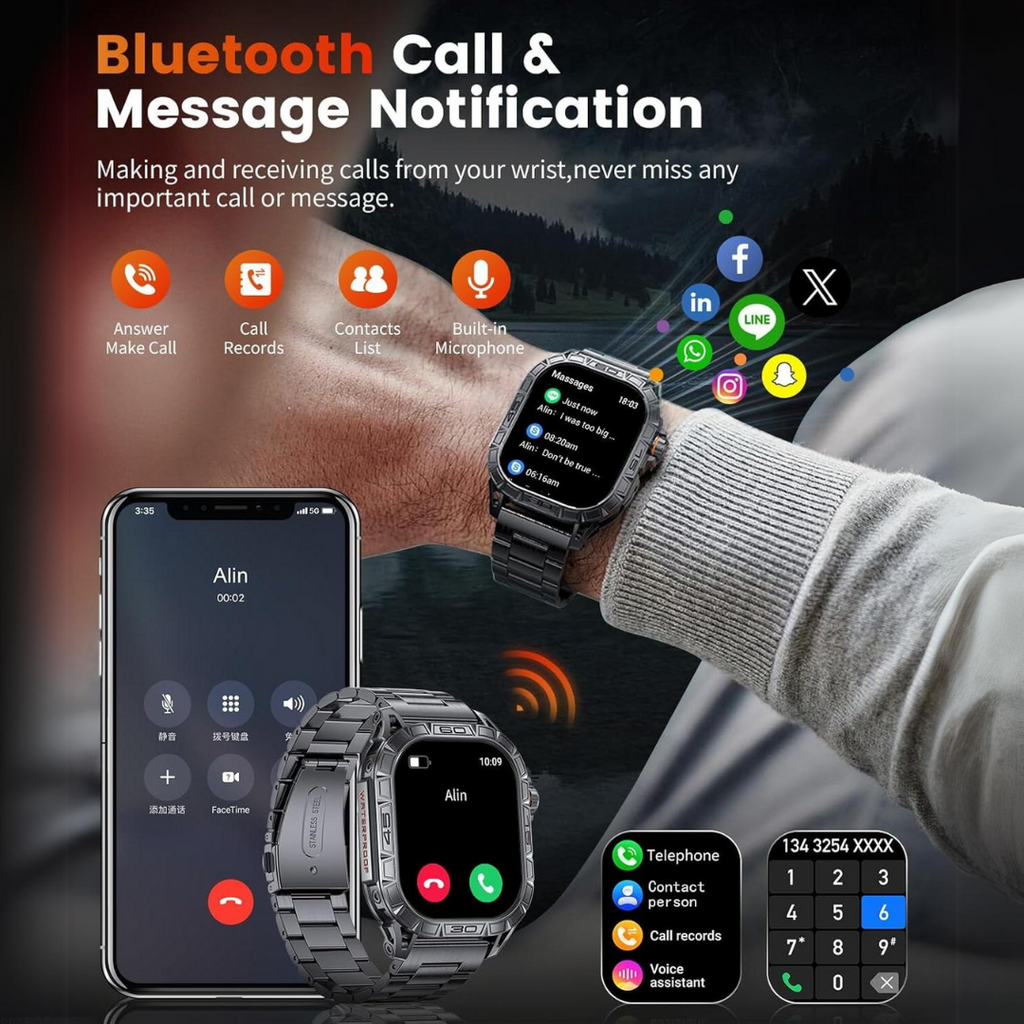 Durable Smartwatch – Waterproof Protection with Military-grade Durability