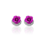 Blue Rose Stud Earrings