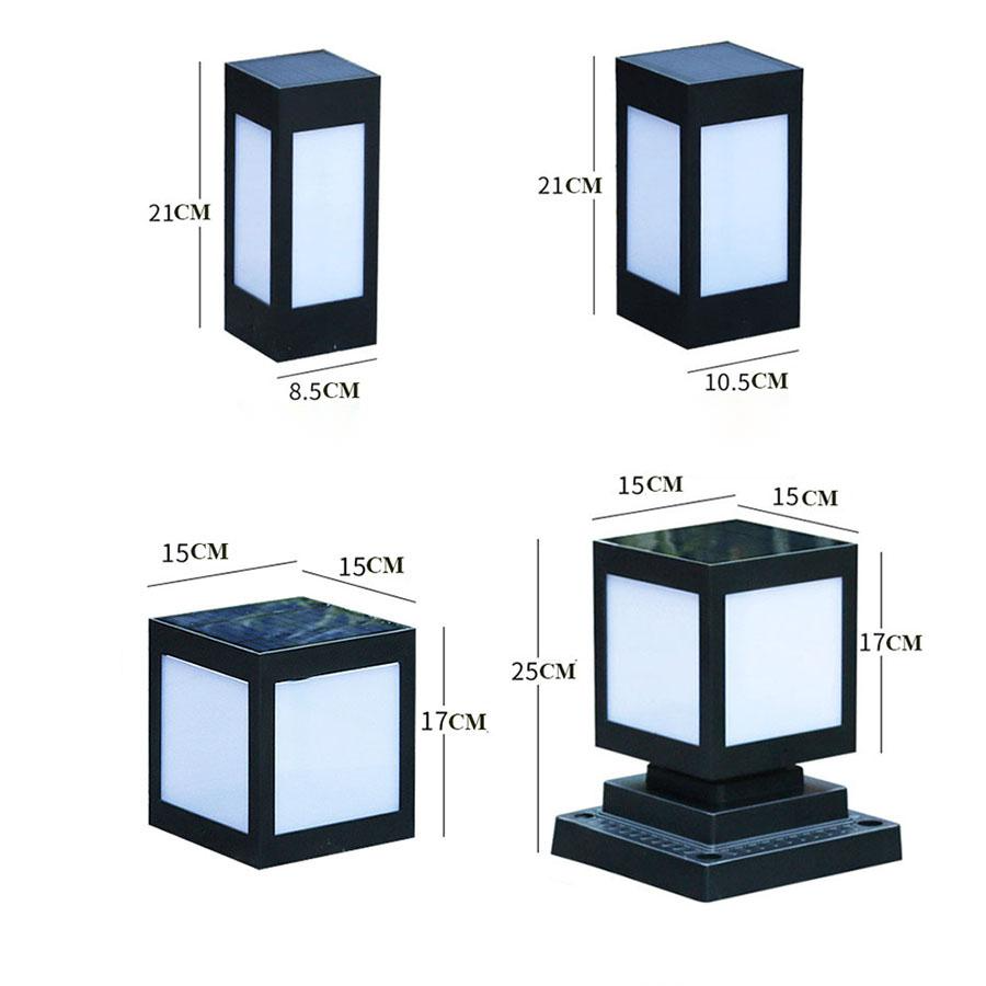 Solar LED garden lantern in square design – decorative outdoor lighting for paths and terrace
