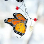 Stained Monarch Butterfly Window Decor