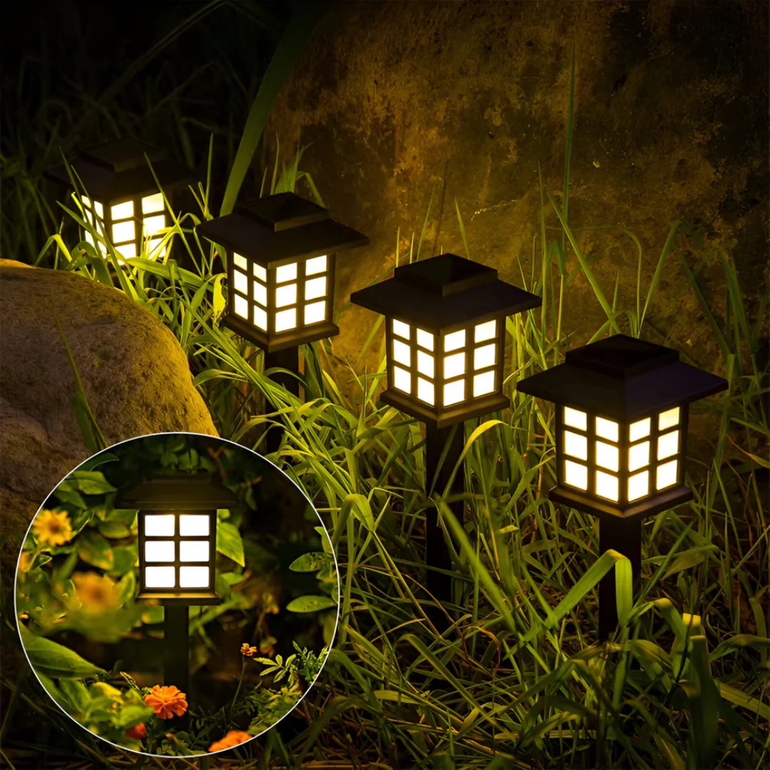 Luxury Outdoor Lamp Black Solar Powered