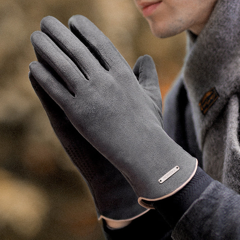 Cold-resistant suede gloves