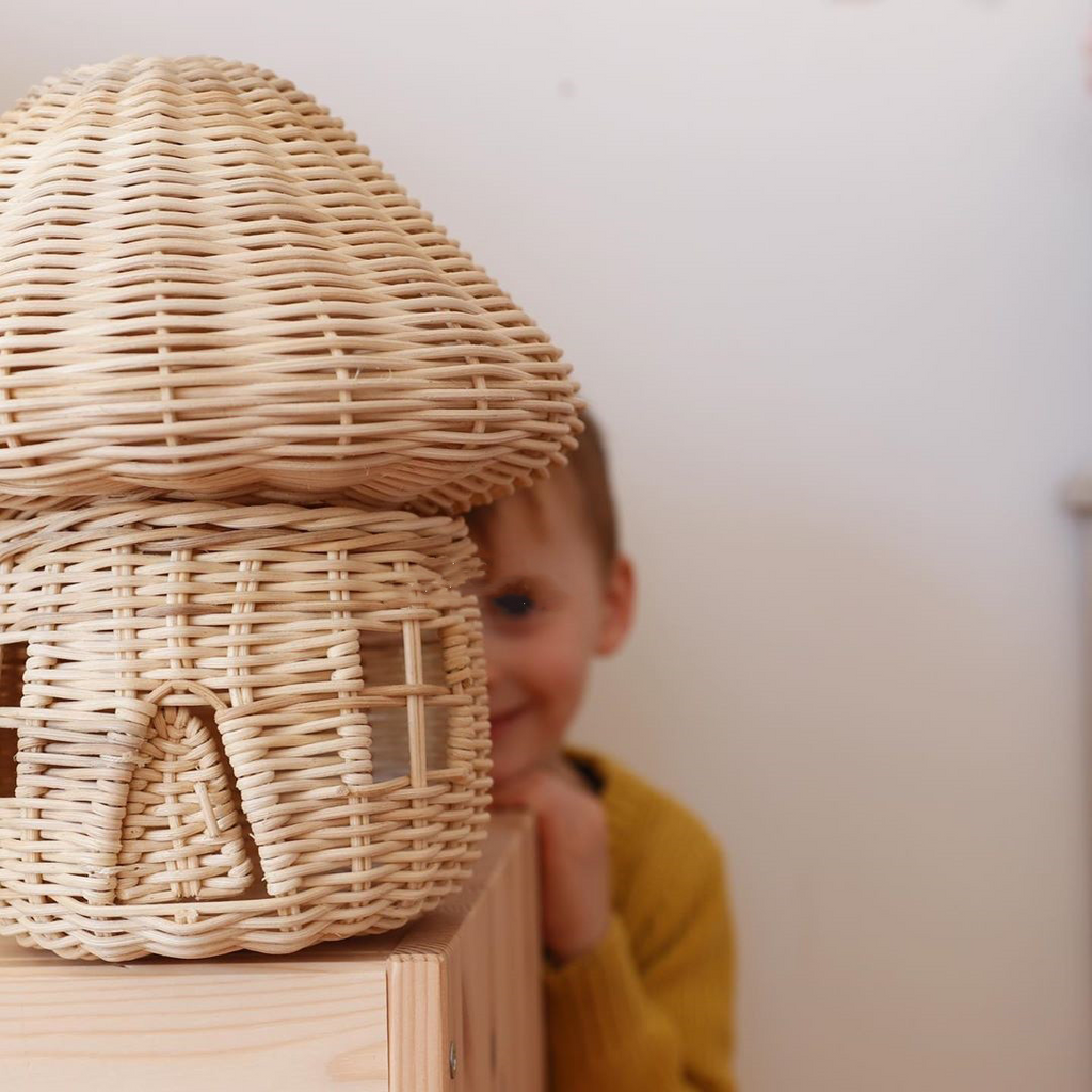 Handcrafted Rattan Mushroom House Ornament – Beautiful Woven Decoration for Home