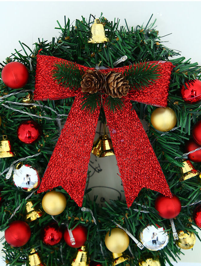 Christmas Wreath Branches Bells Christmas Lights String Decoration Lights