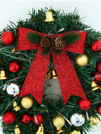 Christmas Wreath Branches Bells Christmas Lights String Decoration Lights