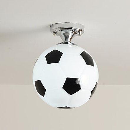 SportLume Creative Ceiling Light | Basketball & Football Design | Semi-Mount | Glass Lamp
