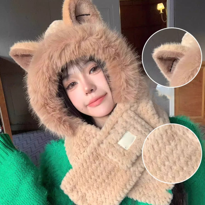 Sweet Fox Ears 2-in-1 Hat and Scarf