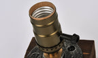 Vintage Industrial Iron Light Bulb 1-Light Table Lamp