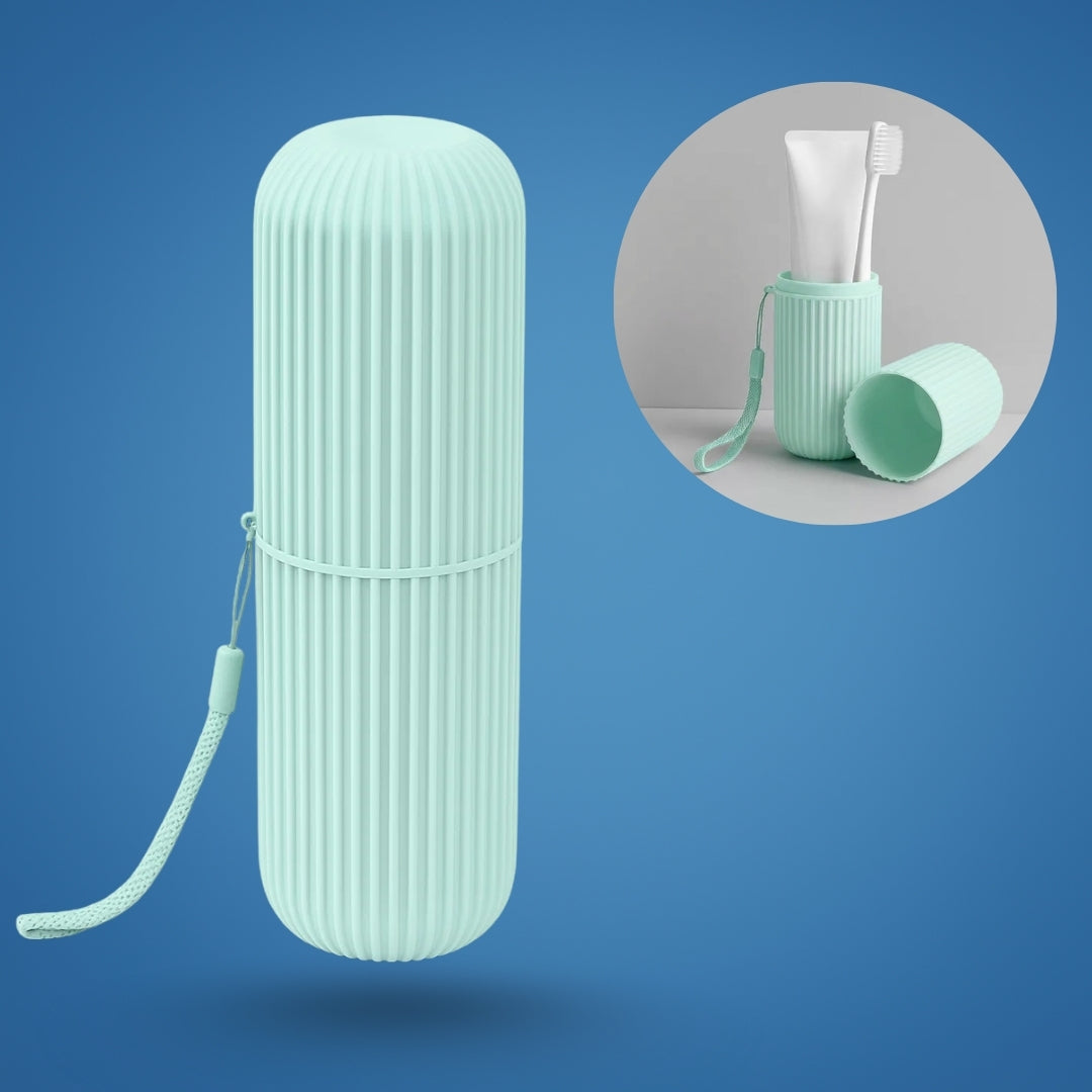 Mouthwash Cup Included – Compact Dust‑proof Design – Hygienic Oral Care for Travel & Holidays