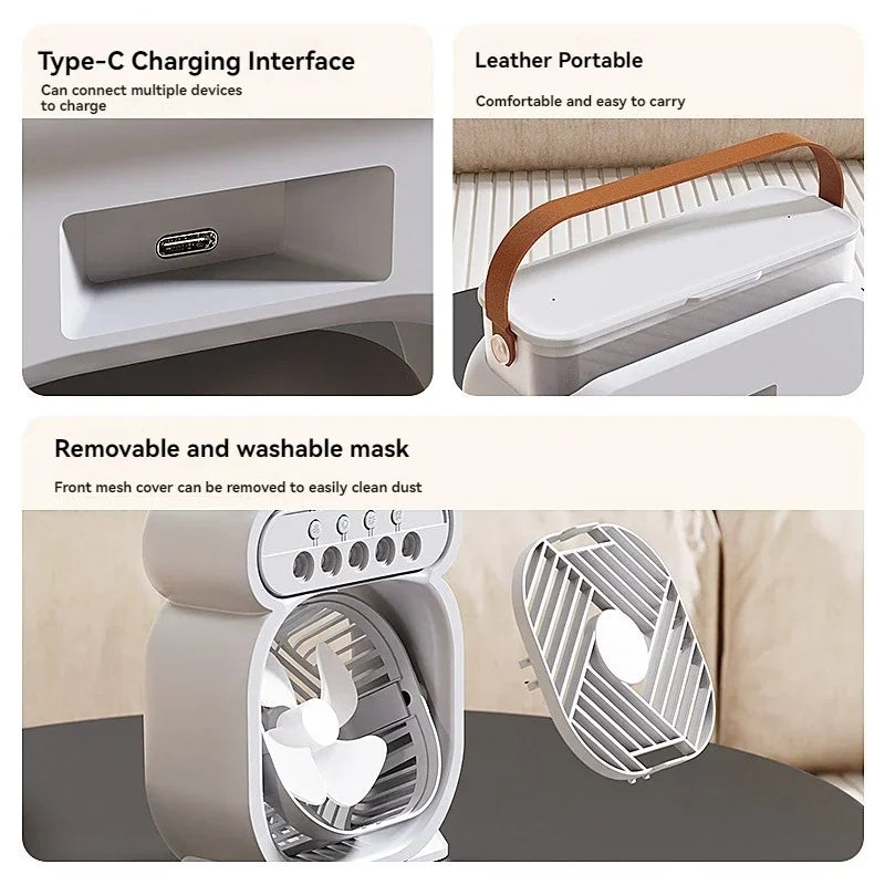 3 in 1 Portable Air Conditioner with Night Light and Humidifier