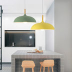Oak Pendant Light with Minimalist Design for Dining or Living Room