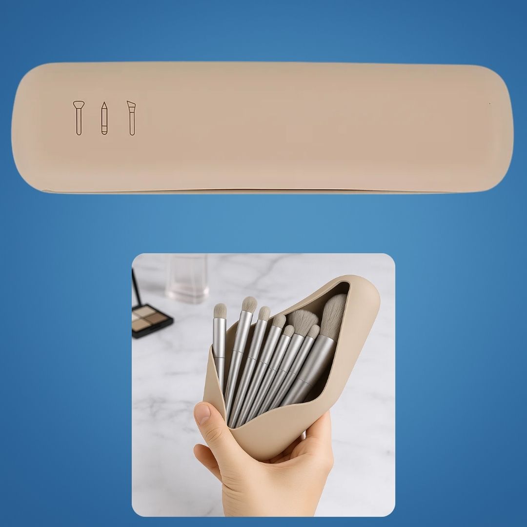 Organise & Protect Your Brushes – Dust- & Water-Resistant Silicone Case – Keep Clean & Tangle-Free