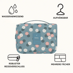 TravelEase – Water-repellent Cosmetic Bag with Hook and Compartments | Travel Toiletry Bag