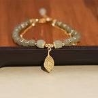 Hetian Jade Leaf Gold Bracelet