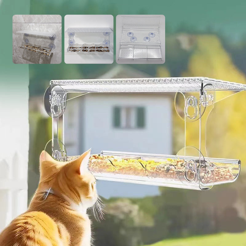 Outdoor Clear-Window-Suction-Cup-Birdhouse