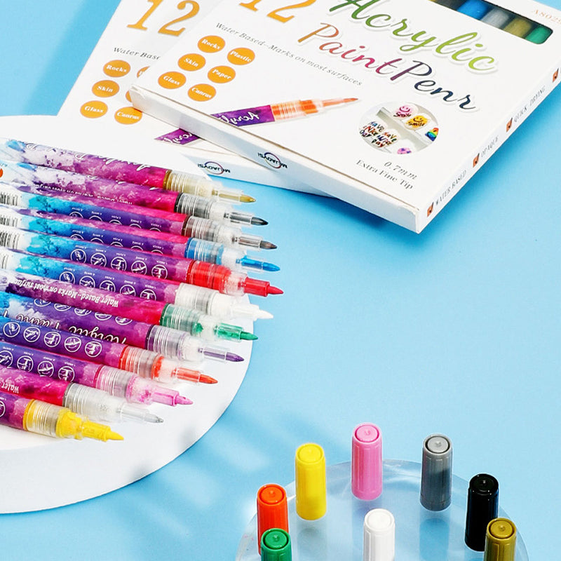 12-color ultra-thin curved nail pencil