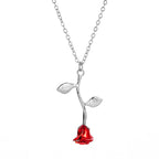 3D Rose Pendant Necklace