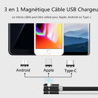 3 In 1 Magnetic Usb Charging Cable With Led Light