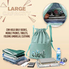 Simple embroidered drawstring yoga bag