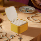 Leather jewelry box for travel