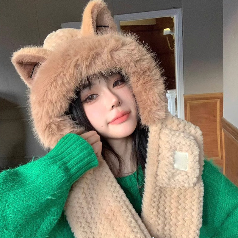 Sweet Fox Ears 2-in-1 Hat and Scarf