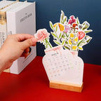 2024 Desk Calendar with Wooden Frame